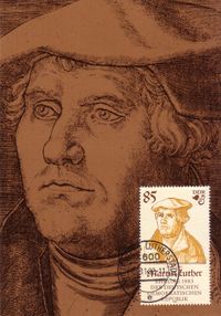 Martin Luther, FDC Michel 2754 - 2757, DDR, Luther, 1983, 500 Jahre Martin Luther, Maximumkarte