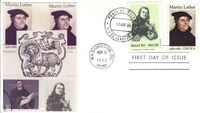 11.11.1983, USA, Brasilien, FDC, 500 Jahre Martin Luther, Luther, Briefmarke