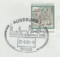 27.06.1980 Confessio Augustana 1530 Sonderstempel Augsburg