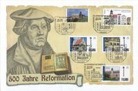 500 Jahre Reformation Sieger Sonderstempelbrief (Wittenberg, Eisleben und Eisenach)