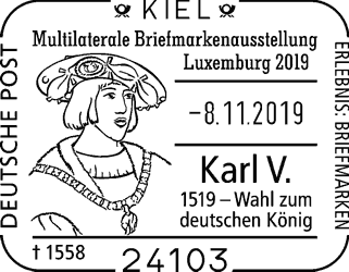 Karl V Kiel , Kaiser Karl V, Martin Luther, Luther Briefmarken