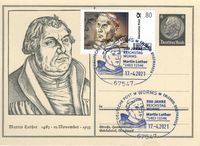 17. April 2017 Sonderstempel Worms 500 Jahre Luther vor Kaiser und Reich -