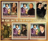 Republik Malediven, Malives, Agenturbriefmarken, Martin Luther, Reformation, Afrika Luther Briefmarken