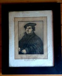 Dr. Martin Luther Portr&auml;t - Lithographie Simon n. Cranach