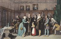 Luther im Kreise seiner Familie zu Wittenberg am Chistabend 1536