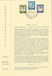 Serie Bedeutende Deutsche, Luther Briefmarken, Martin Luther