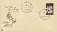 Franz Tschersovsky, Michel-Katalog-Nr. 308, Luther Briefmarken, Johannes Calvin, Martin Luther, 375. Jahrestag der Reformation an der Saar, Saar