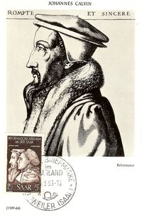 Maximumkarte: Johannes Calvin und Martin Luther