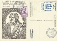 4. Centenary Jubil&auml;ums PARIS , Martin Luther Paris, Luther Briefmarken, Frankreich