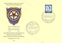 Bedeutende Deutsche, Michel 351, FDC Luther, Luther Briefmarken, Luther 1961