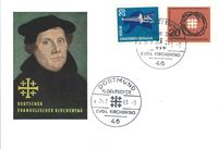 24.07.1963 BRD FDC Evang. Kirchentag Dortmund, Deutscher Kirchentag Dortmund, Martin Luther