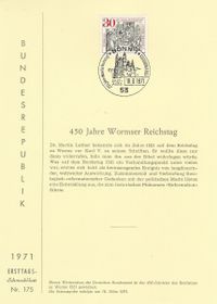 1971.03.18_BRD ETB 450 Reichstag zu Worms Luther Karl V_1