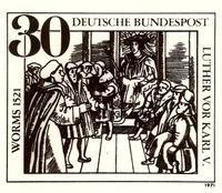 Reichstag zu Worms 1521, Martin Luther, Kaiser Karl V, Worms, Luther Briefmarken