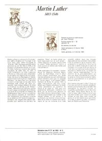 Frankreich 1983, 500 Jahre Martin Luther, 12.02.1983, Frankreich Michel-Katalog NR.: 2382, Jean Pheulpin, Martin Luther, Luther Briefmarke