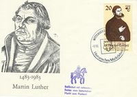 DDR FDC Michel 2755 Kleinbogen, Junker J&ouml;rg, Martin Luther, Luther Briefmarken