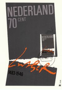 Nieuwenhuijzen, Kees (1933-2017), Michel-Katalog-Nr.: 1240 Erstausgabetag: 11.10.1983, Niederlande Maximumkarte 500. Geburtstag Martin Luther, Luther Briefmarken