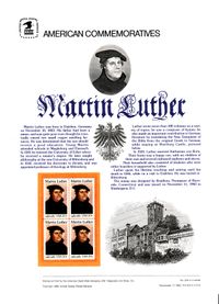 USA, Gedenkblatt, 500 Jahre, Martin Luther, Gedenkblatt