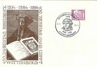 24.11.1985 DDR Sonderstempel Wittenberg 400 Jahre Johannes Bugenhagen