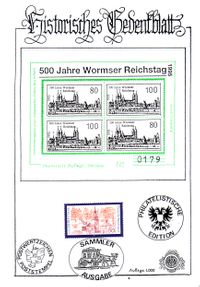 Wormser Reichstag 1495, Maximilian I, Worms, Stadt Worms