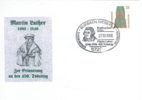 Evangelisches Gemeindehaus Holzhausen, 450. Todestag Martin Luther, Luther Briefmarken