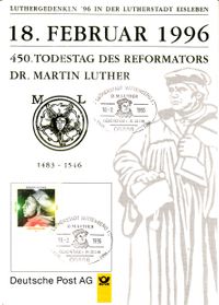 450 Jahre Todestag Martin Luther, Sonderstempel Lutherstadt Wittenberg, Michel-Katalog- Nr.: 1841