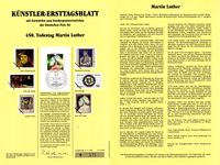 Michel 1841, Ersttagsblatt, 450 Jahre Todestag Martin Luther, Martin Luther, K&uuml;nstlerblatt Luther