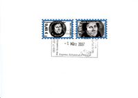 Zwei Marken je 0,45&euro;, Privatpost &quot;Express Schatztruhe&quot;, Martin Luther, Luther Briefmarken