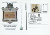 8.09.2017 Lutherstadt Wittenberg Stempelnummer 17/243, Luther Briefmarken, Reformation, Martin Luther, Wittenberg