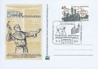 500 Jahre Reformation, Martin Luther, Luther Briefmarken, Germering Stempellnummer 02 005
