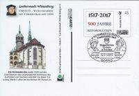 12.11.2017 Sonderstempel Rothenbach an d. Pregnitz Luthers wegbegleiter - Pluskarte Schlosskirche