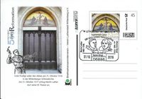 31.10.2016 Sonderstempel 500 Jahre Luthers Thesenanschlag - Motiv Luther und Johannes Tetzel Ganzsache