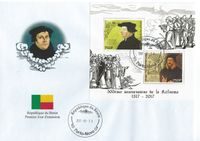 26.02.2017 Benin 500 Jahre Reformation Martin Luther Calvin Zwingli Religion Protestantism Benin MNH stamp2