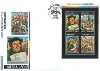 Sierra Leone, Reformation, Luther, Luther Briefmarken, Biefmarkenblock