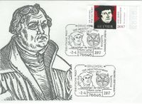 02.04.2017 Bruchsal Stempellnummer 05 046, 500 Jahre Reformation, Luther Briefmarken