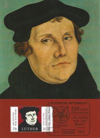 13.04.2017 Lutherstadt Wittenberg Stempellnummer 06 059, Lutherrose, Luther Briefmarken, Martin Luther, 500 Jahre Reformation, Maximumkarte