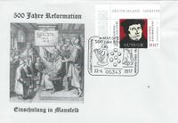 Einschulung Luthers, Mansfeld Luthers Schule, Luther Briefmarken