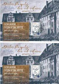 Grit Fiedler, LVZ Post, Johann von Staupitz, FDC, Martin Luther, Reformation, Briefmarke, Luther Briefmarken