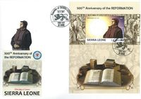30.11.2017 Sierra Leone &quot;500 Jahre Reformation&quot; Martin Luther, Luther Briefmarken