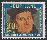 &Ouml;kumenischer Kongress, Kemp Land, Calvin, William Booth, Joseph Smith, Luther,, Luther Briefmarken