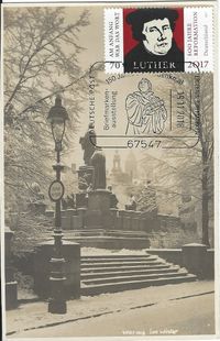 Lutherdenkmal, Reforamtionsdenkmal, 19.11.2018 Sonderstempel, Worms, 150 Jahre Lutherdenkmal, Stempel-Nr. 22/300, Luther Briefmarken