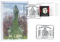 Luther Briefmarken, Luther Worms, Maximumkarte Luther, Lutherstempel, Lutherdenkmal Worms, Reformationsdenkmal Worms