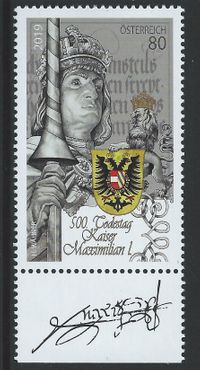 2019 Österreich, ANK 3478 500. Todestag Kaiser Maximilian I, ET: 1010, 11.4.19