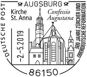 Deutsche Post 500 JAHRE Z&Uuml;RCHER UND OBERDEUTSCHE REFORMATION, Kirche St. Anna, Confessio Augustana,
