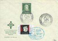 Luther Briefmarken, Wormser Reichstag, Worms, Karl V, Luther vor Kaiser und Reich, Lutherischer Weltbund