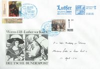 17. April 2017 Sonderstempel 500 Jahre Luther vor Kaiser und Reich - Gendenkumschlag Motiv Entwurf mit Sonderstempel Worms A5