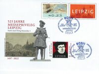 525 Jahre Leibziger Messe Maximilian I, Martin Luther, Luther Briefmarken