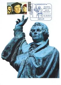 Luther-Denkmal Hannover; Postkarte Lutherdenkmal, Lutherdenkmal, Luther Briefmarken, Martin Luther, Luther-Denkm&auml;ler, Lutherdenkm&auml;ler, Martin Luther Denkmal