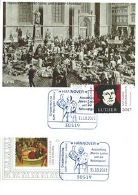 Luther-Denkmal Hannover; Postkarte Lutherdenkmal, Lutherdenkmal, Luther Briefmarken, Martin Luther, Luther-Denkm&auml;ler, Lutherdenkm&auml;ler, Martin Luther Denkmal