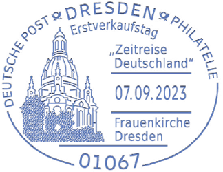 Michel-Nummer: 3785 auf Ganzsache: Weihe der Dresdner Frauenkirche: Michel-Nummer: 2491 + Individualmarke Lutherdenkmal Dresden