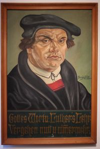 Martin Luther Gem&auml;lde von Brughardt um 1921, Maler Brughardt, Gem&auml;lde von Burghardt